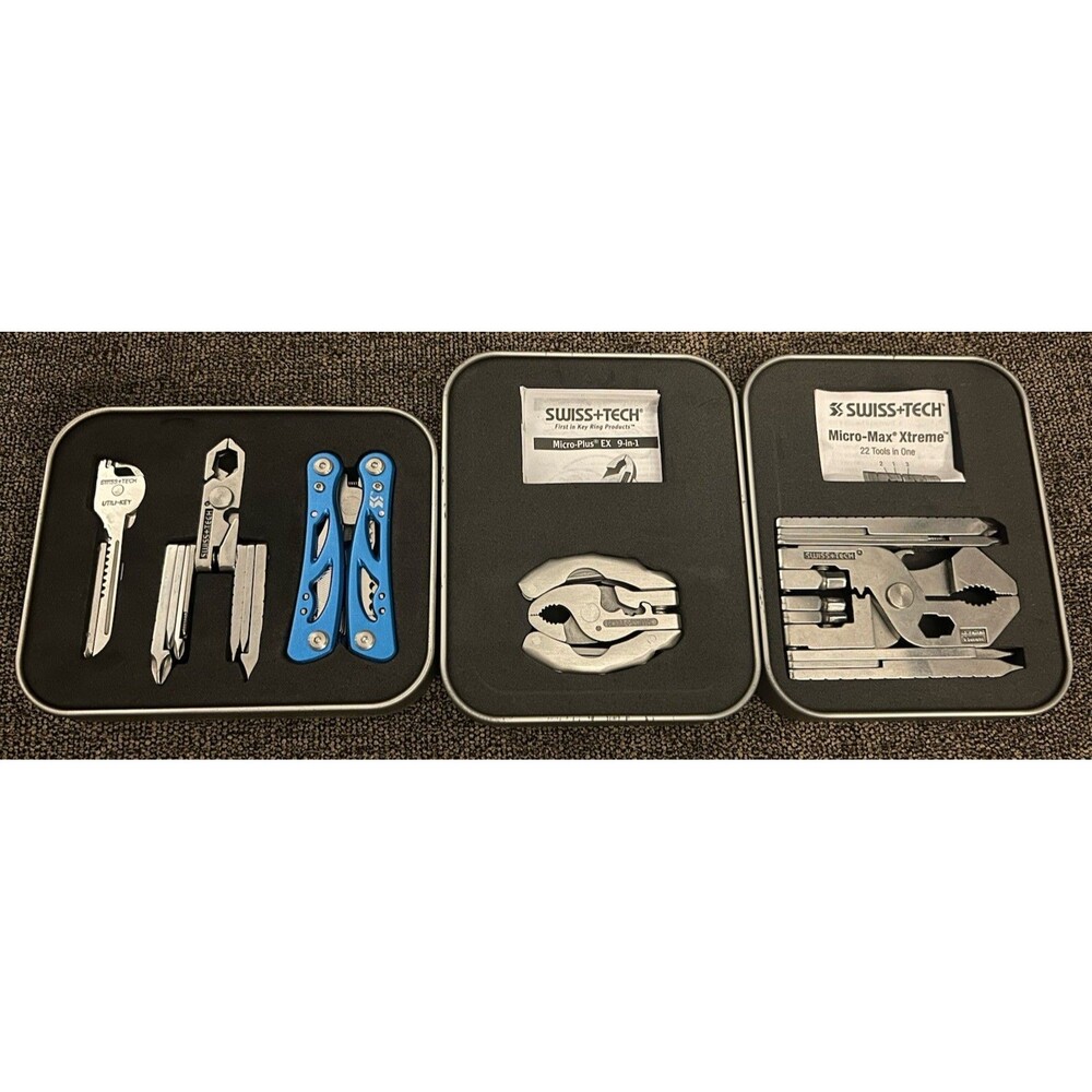 Swiss tech 5 tool set lot with tins